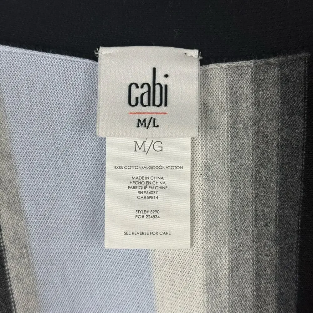 Cabi Multicolor Striped Serape Convertible Poncho Cape 100% Cotton Size M/L - Picture 8 of 9